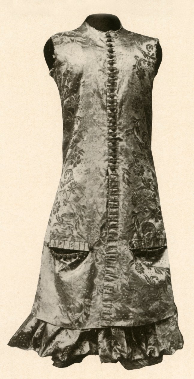 Manteau et culottes complètes en soie fleurie rouge foncé, 1681, 1937 - Unbekannt