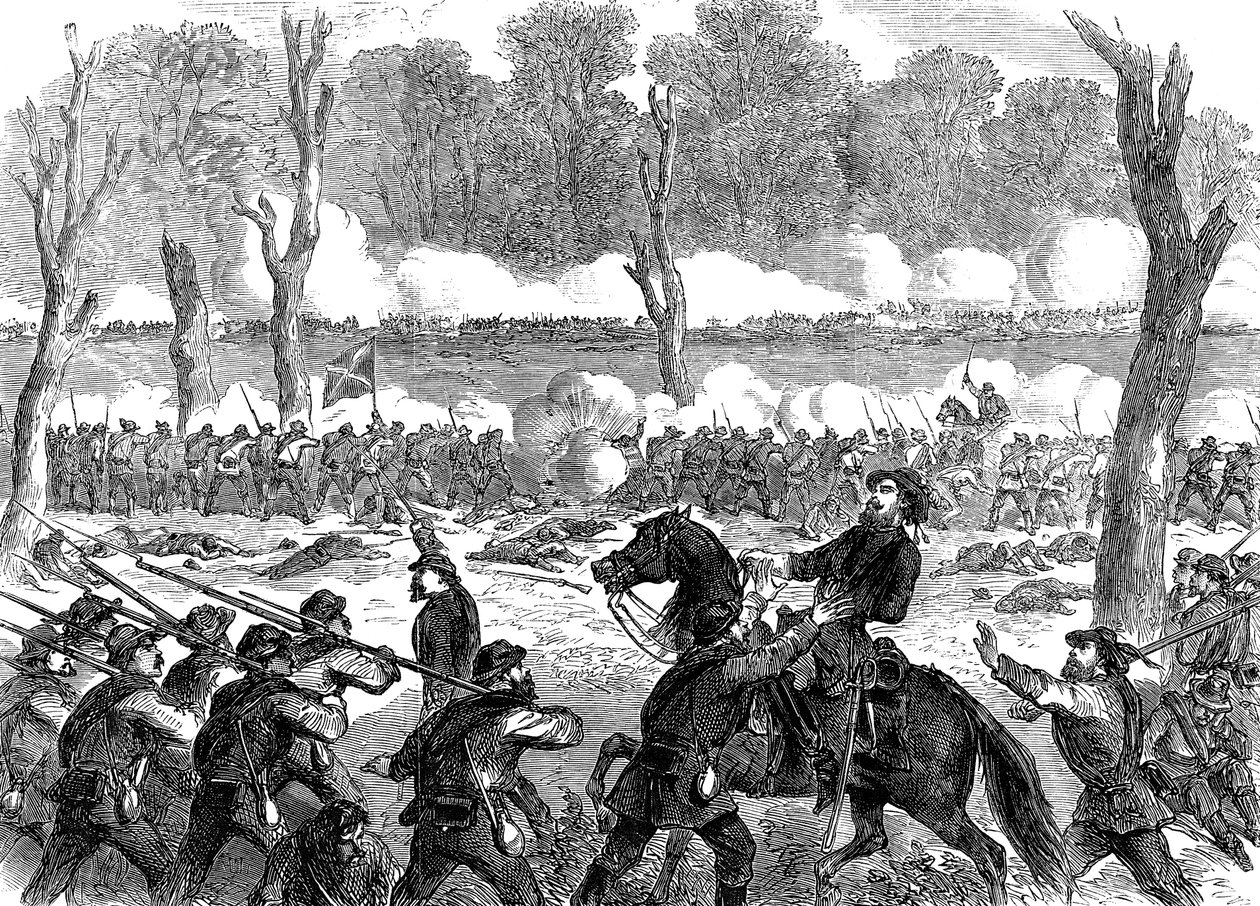 Le général confédéré Hood blessé à la bataille de Chickamauga, guerre civile américaine, 1863 - Unbekannt