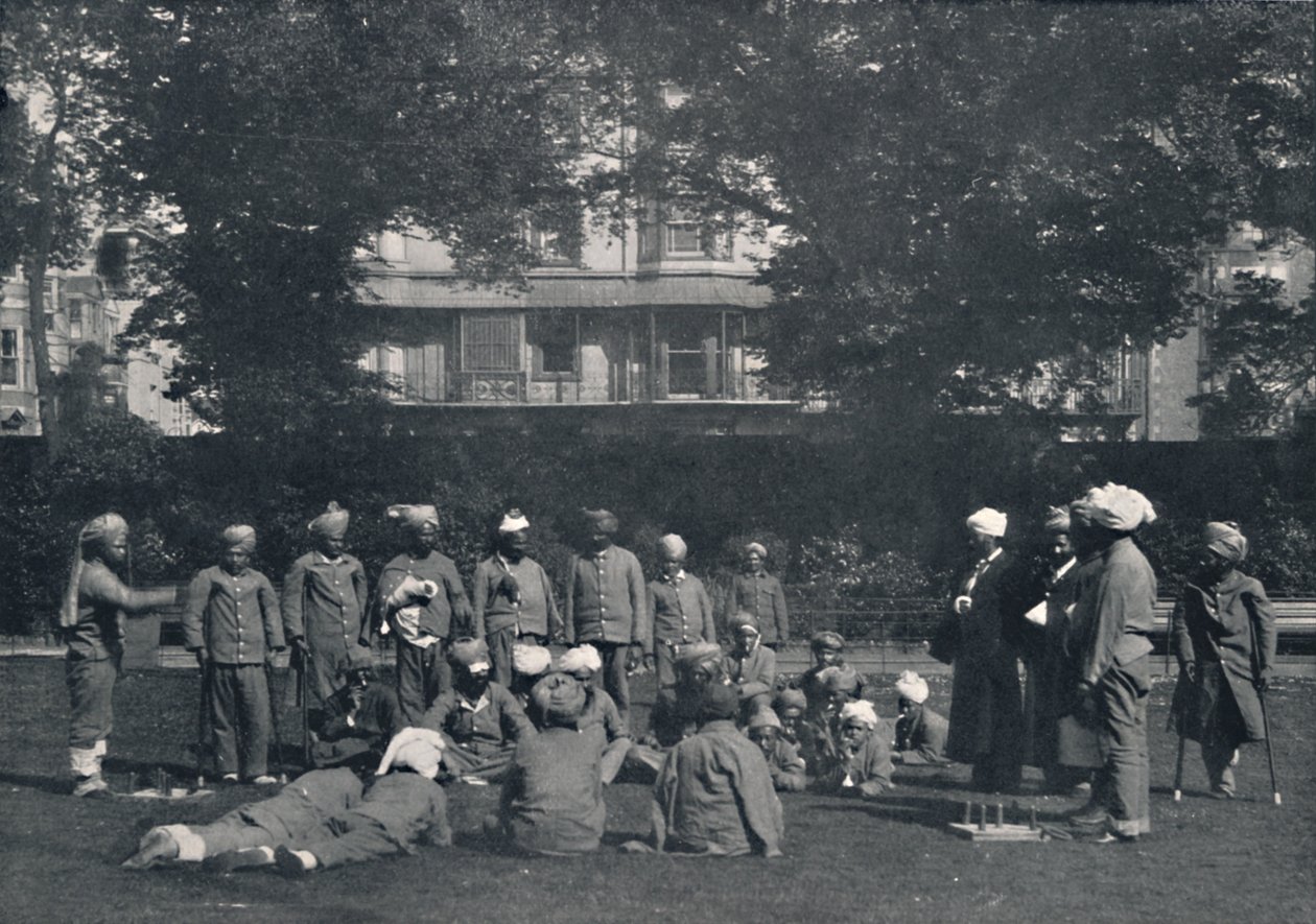 Soldats Indiens Convalescents Jouant aux Quoits sur les Pelouses de l