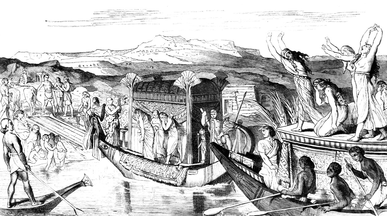Convoi revenant avec une nécropole, Égypte, 1881 - Unbekannt