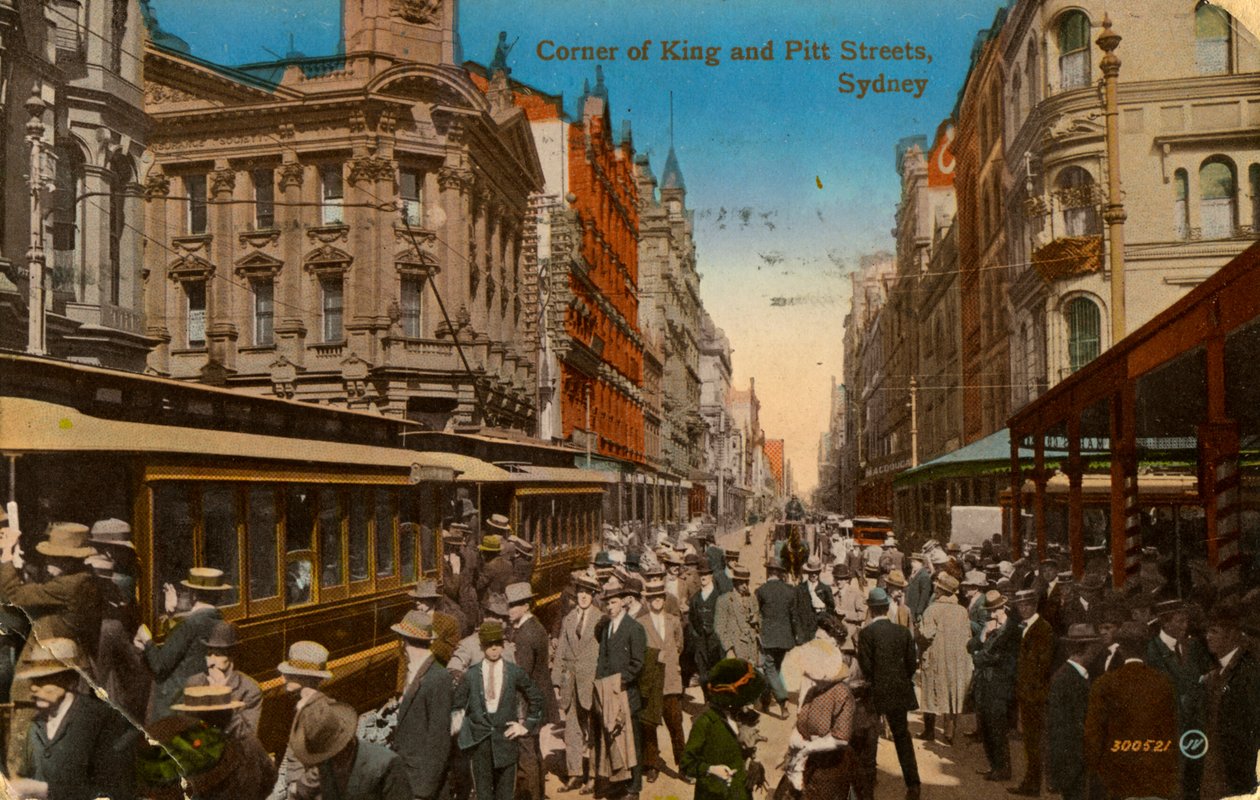 Coin des rues King et Pitt, Sydney, Nouvelle-Galles du Sud, Australie, vers 1917 - Unbekannt