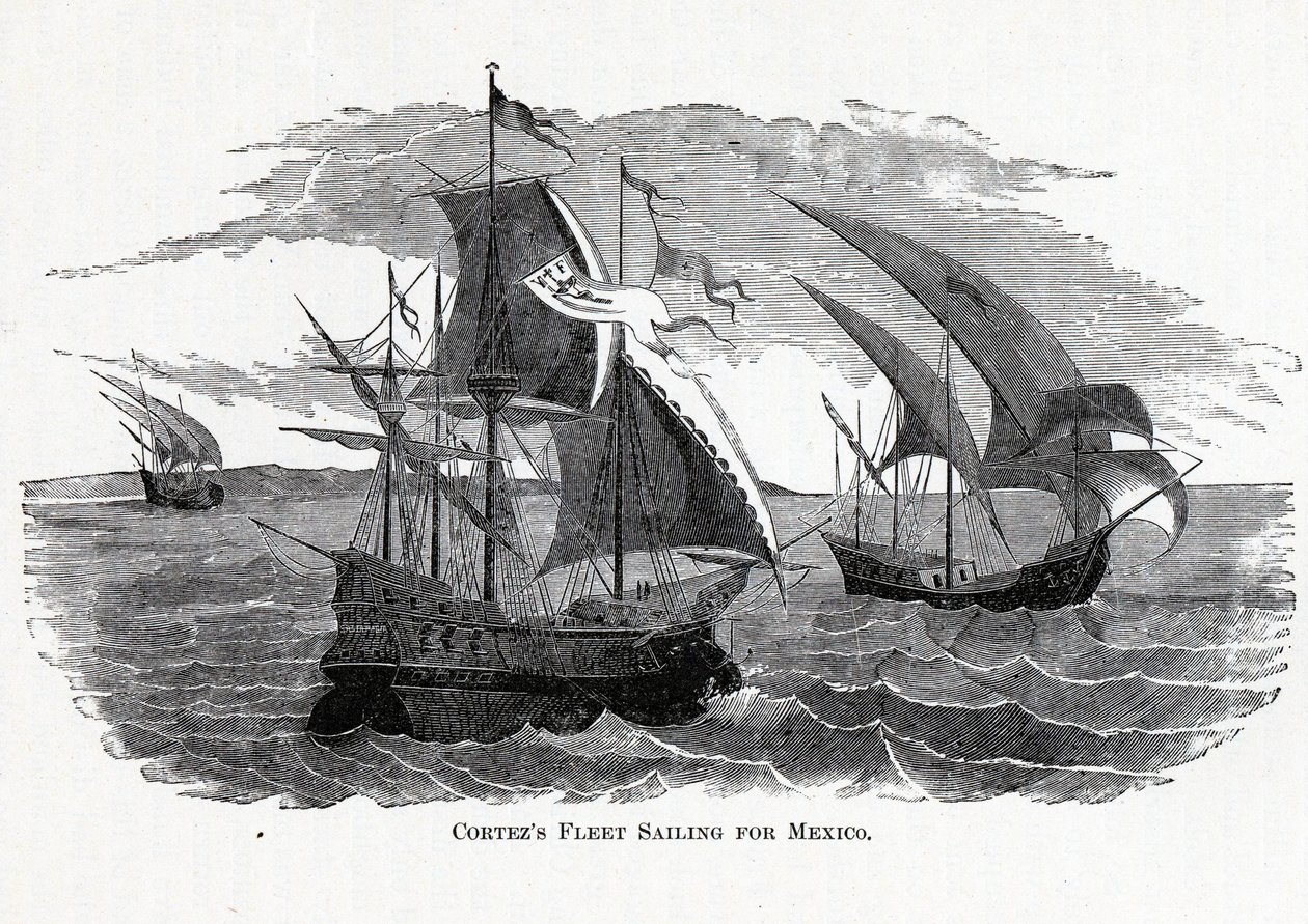La flotte de Cortez en route pour le Mexique, 1882 - Unbekannt