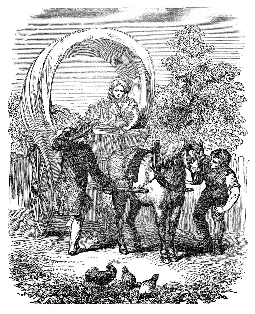 Chariot de transport rural avec capote - Unbekannt