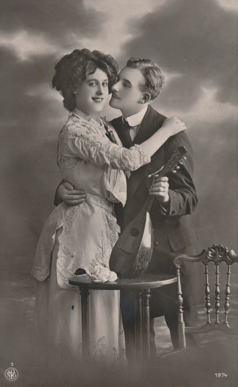 Couple avec mandoline, c1910 - Unbekannt