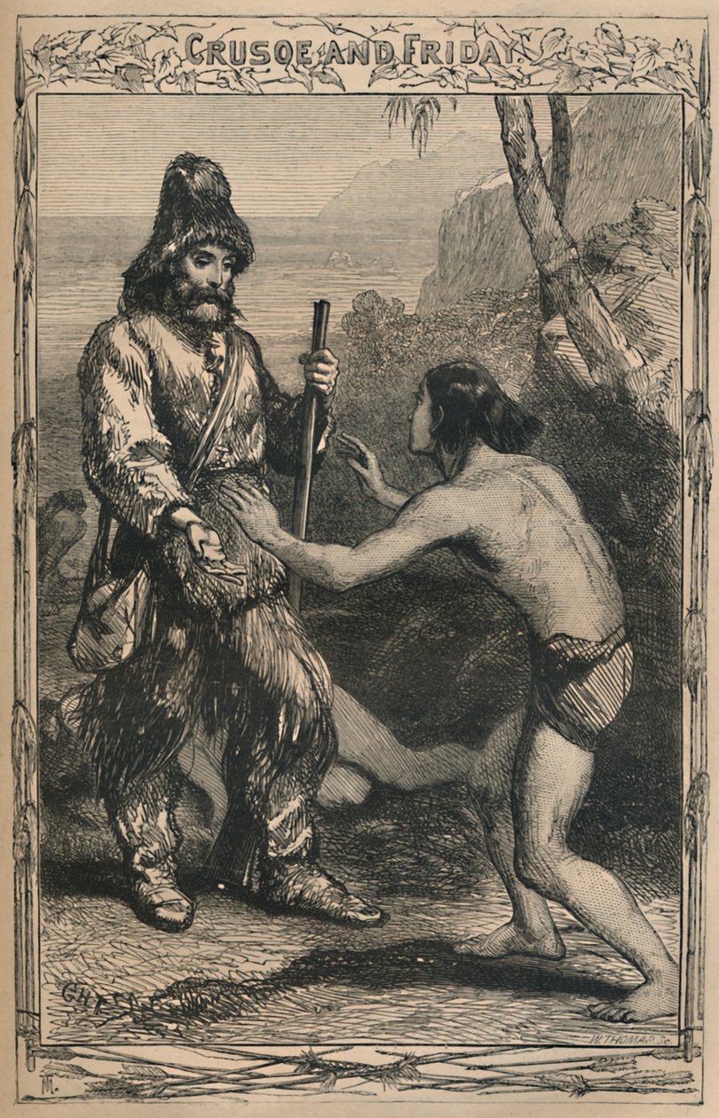 Crusoe et Vendredi, vers 1870 - Unbekannt