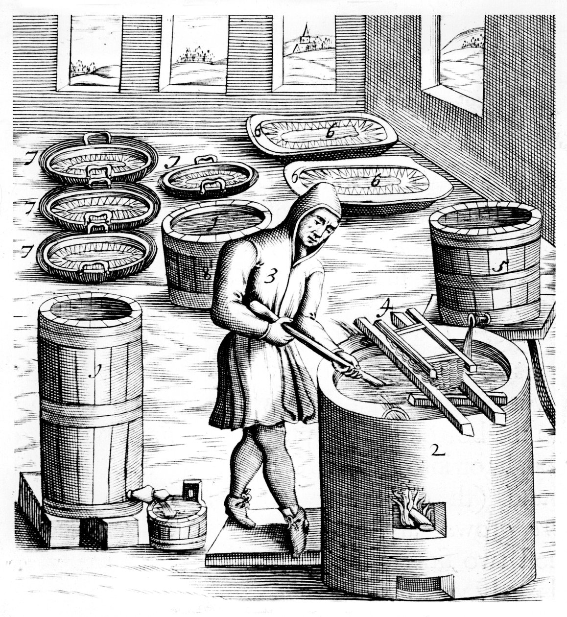 Cristallisation du salpêtre, nitrate de potassium, ou KN03, 1683 - Unbekannt