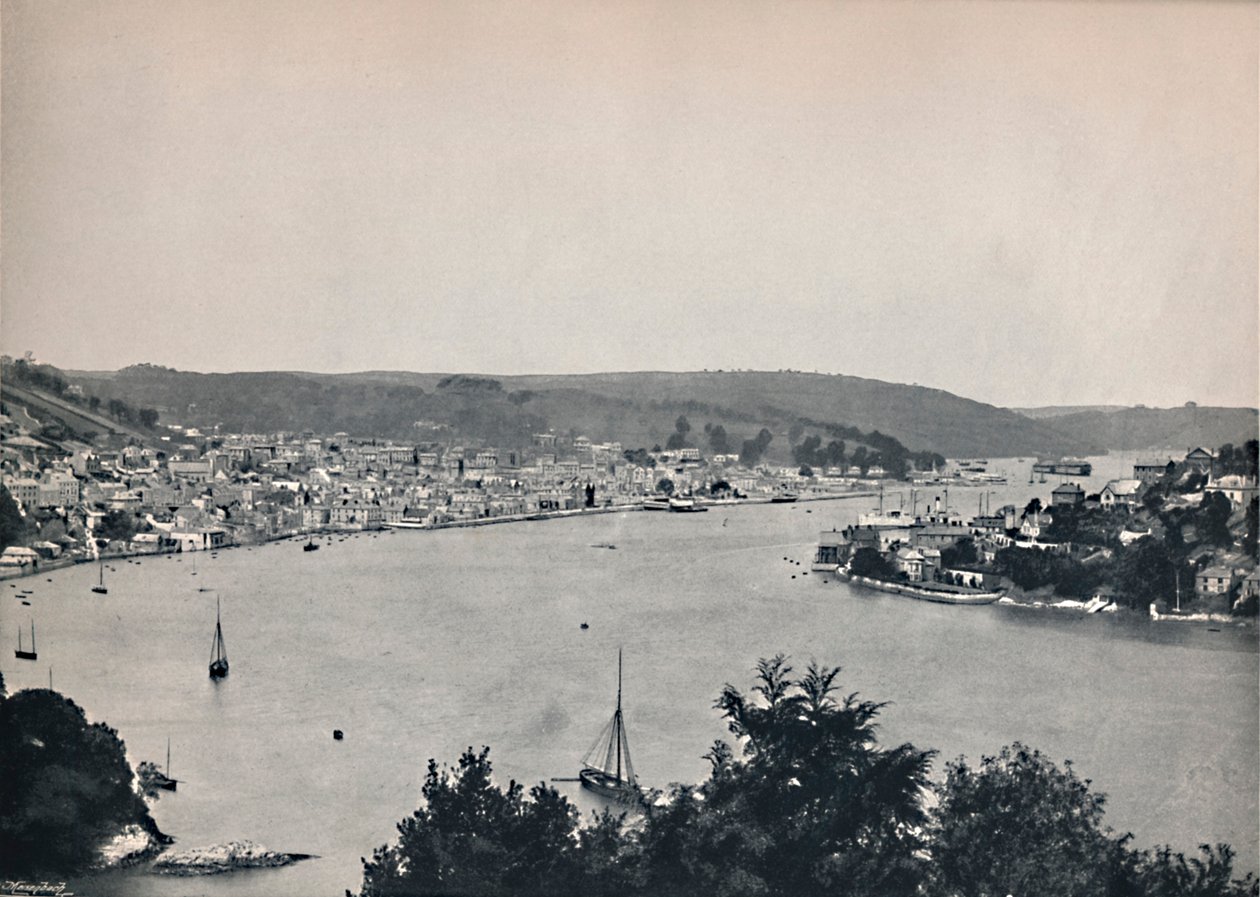 Dartmouth - Vue générale, montrant le Britannia Floating Naval College, 1895 - Unbekannt
