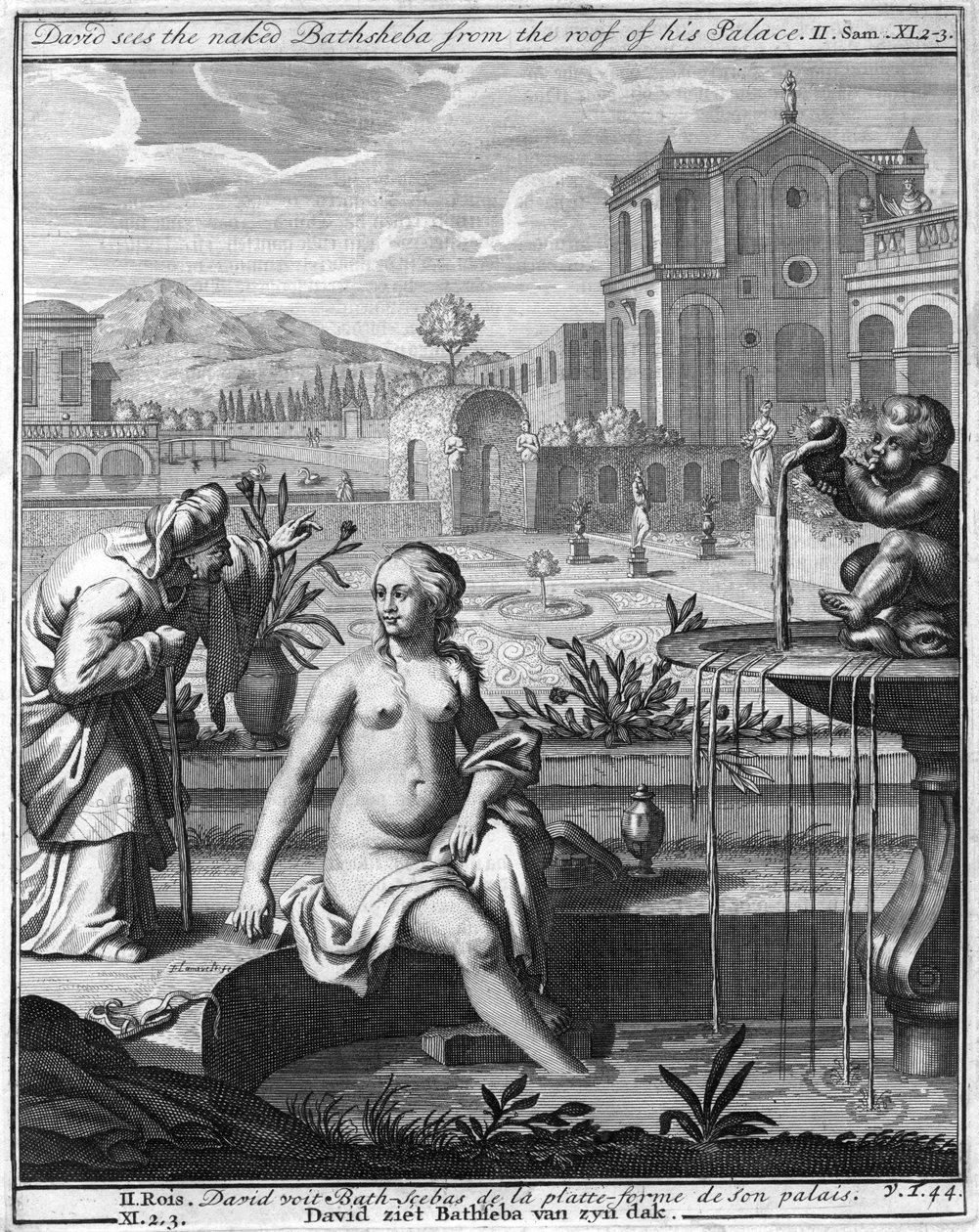David voit la nue Bathsheba depuis le toit de son palais - Unbekannt