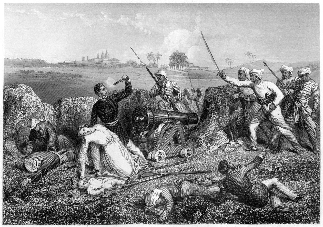 Mort du major Skene et de sa femme à Jhansi, 1857, vers 1860 - Unbekannt
