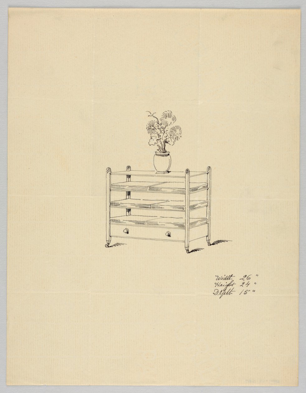 Conception pour table à trois niveaux avec vase et fleurs, 1900-1905 - Unbekannt