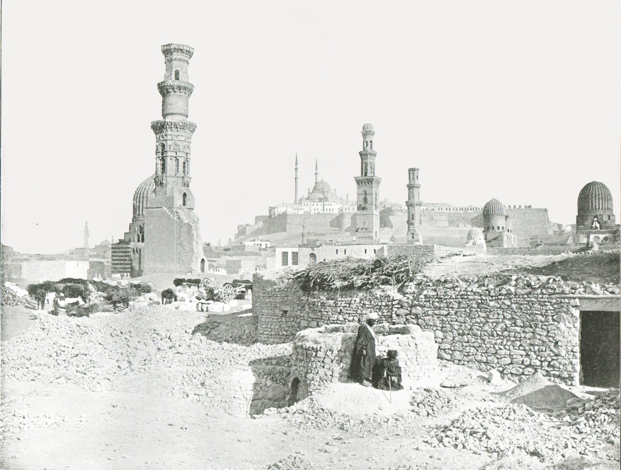 Vue lointaine de la citadelle, Le Caire, Égypte, 1895 - Unbekannt
