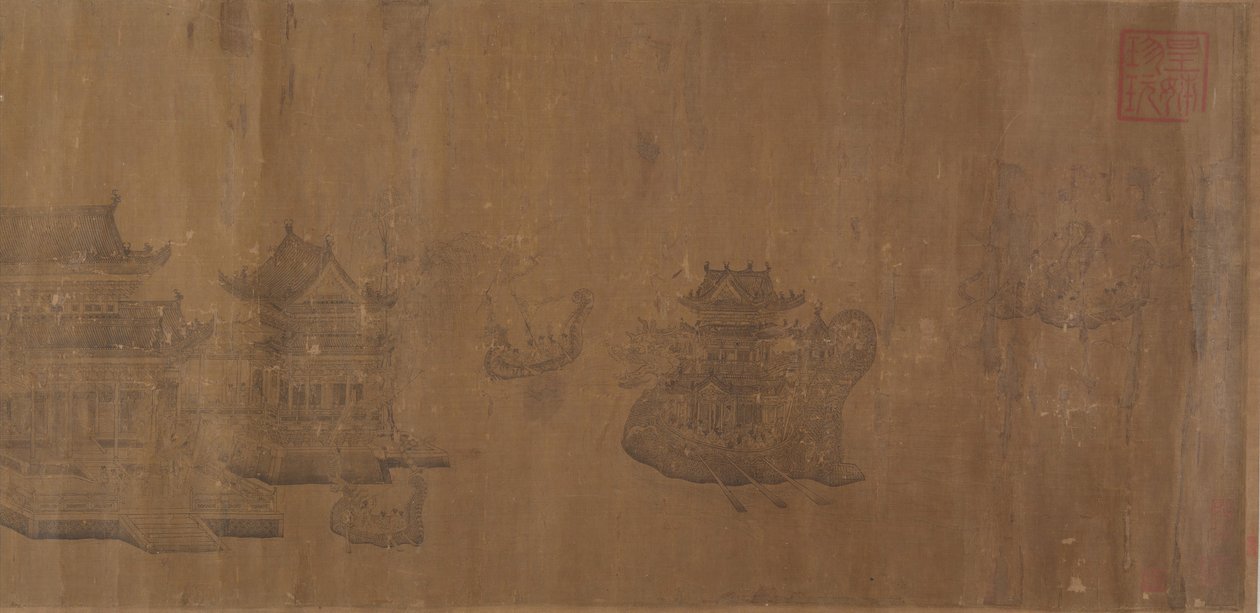 Régate de bateaux-dragons sur le lac Jinming, 14ème siècle - Unbekannt