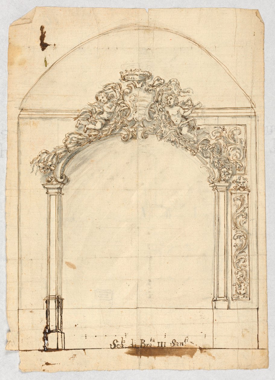 Dessin, Sculpture au-dessus de la Porte - Unbekannt