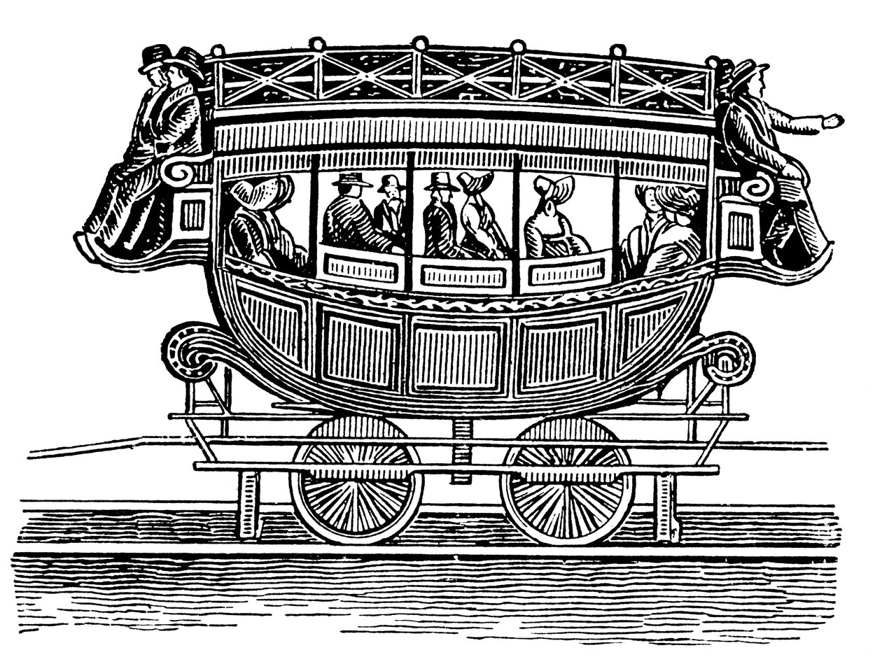 Wagon de chemin de fer américain ancien adopté du transport routier - Unbekannt
