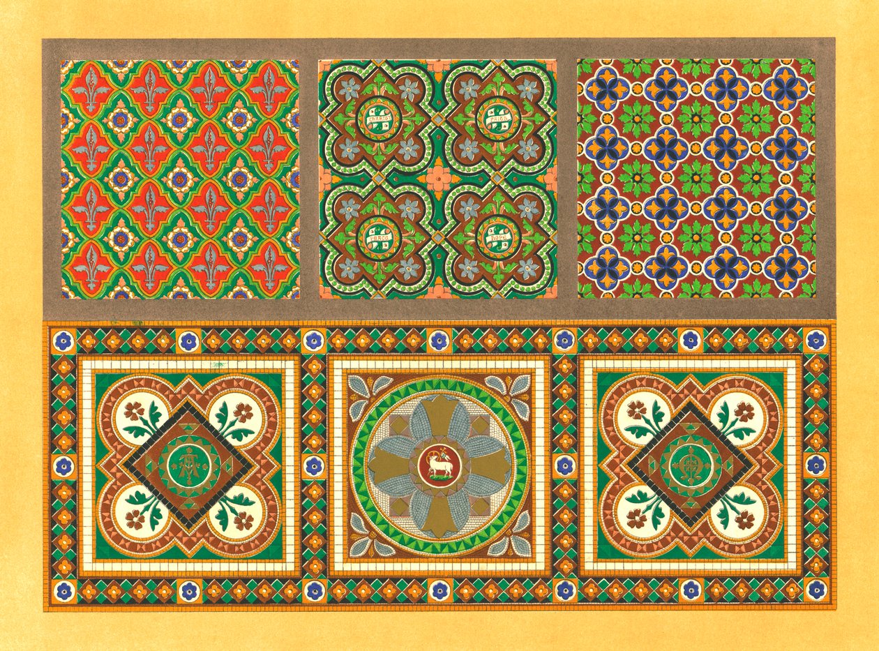 Carreaux encaustiques, 19e siècle - Unbekannt