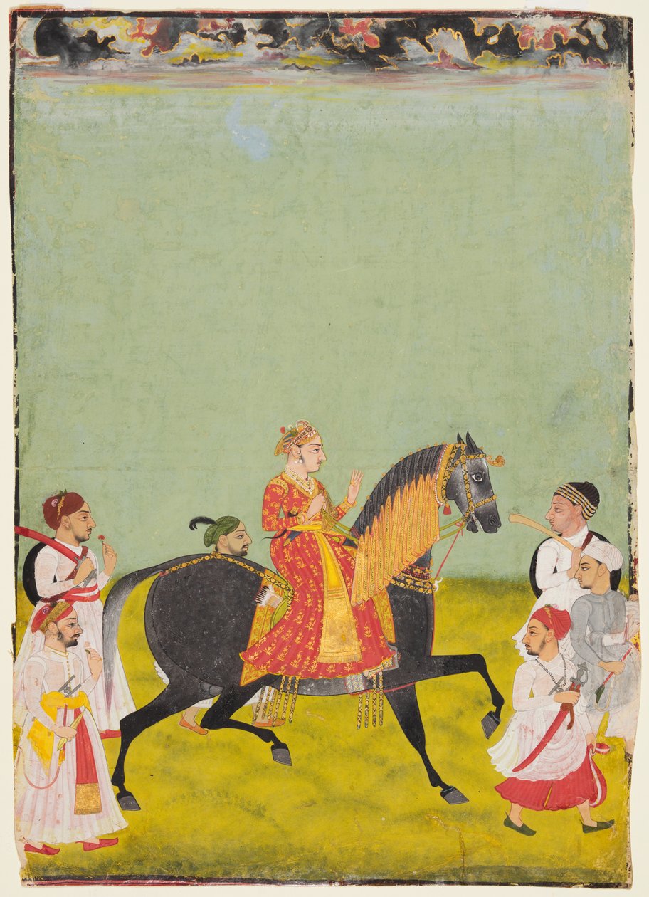 Raj Singh II à cheval, fils de Pratap Singh - Unbekannt