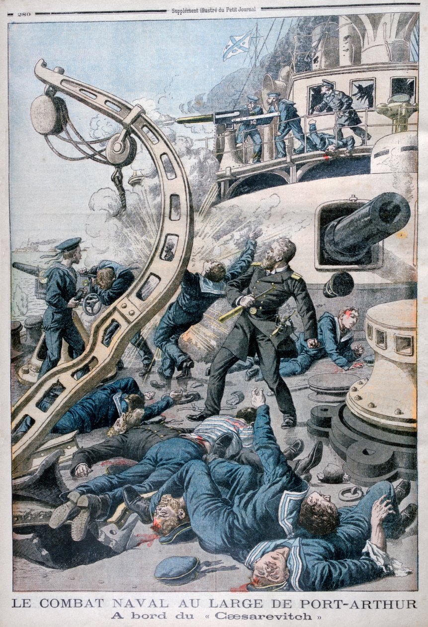 Explosion à bord du cuirassé russe Tsesarevich, Bataille de la mer Jaune, 10 août 1904 - Unbekannt
