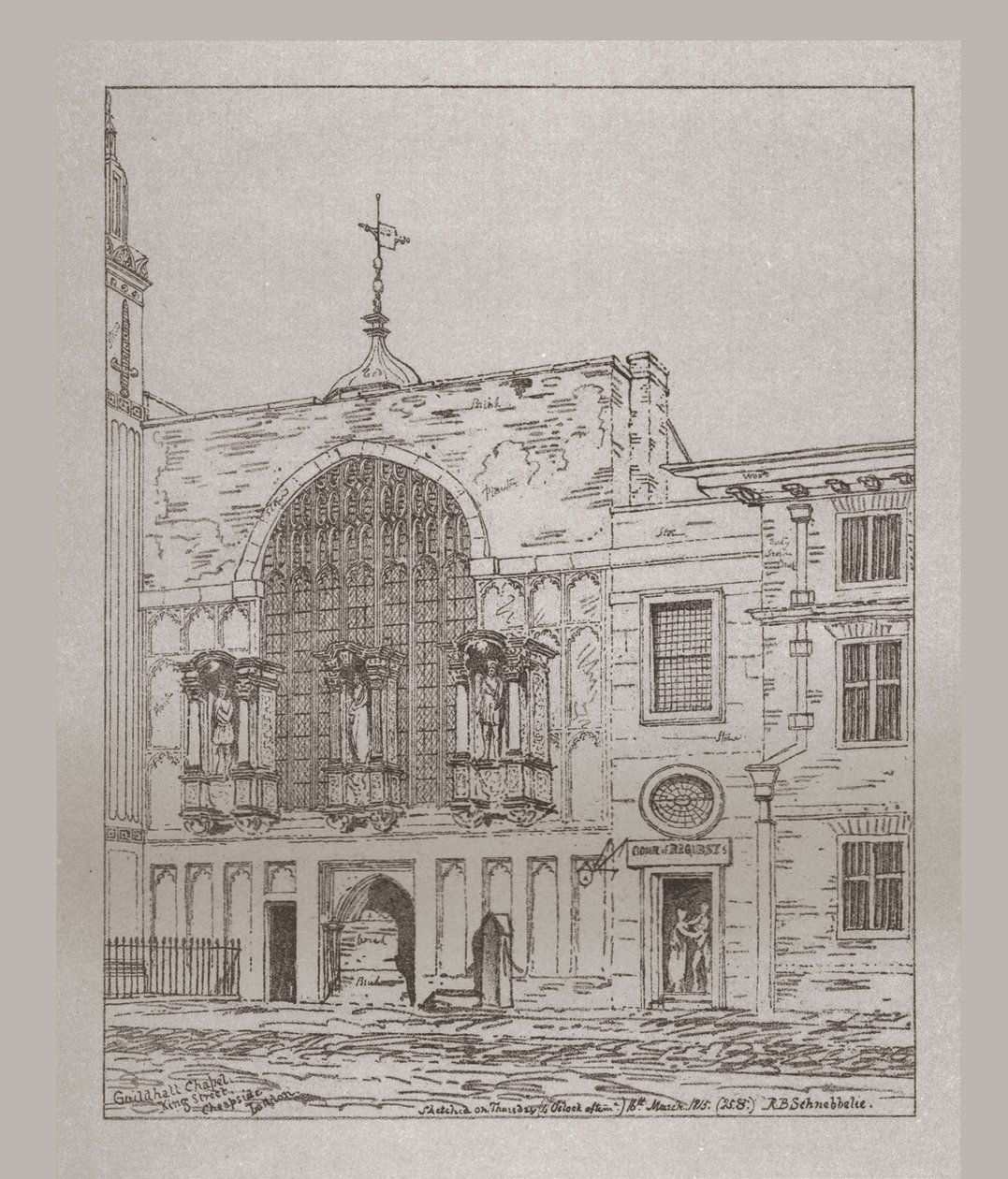 Vue extérieure de la chapelle du Guildhall, 1815, 1886 - Unbekannt