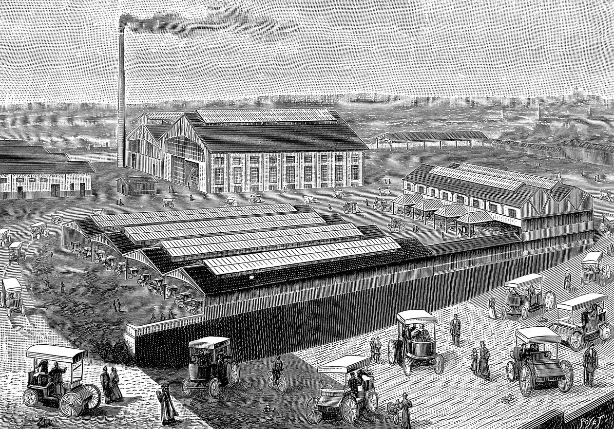 Usine de fabrication, recharge et entretien de taxis électriques, Aubervilliers, France, 1899 - Unbekannt