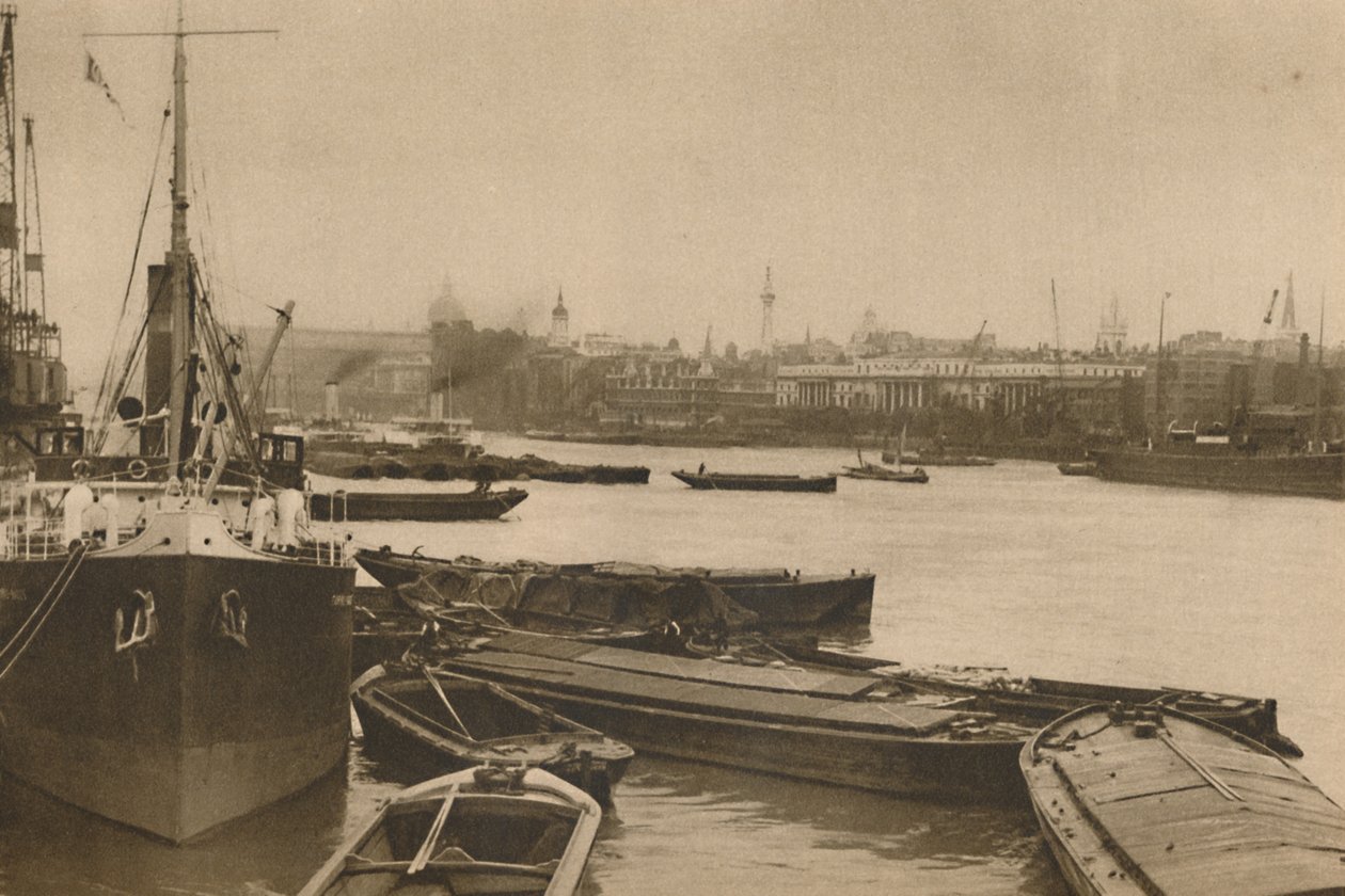 Navires fidèles qui servent les besoins de Londres : Le bassin de la Custom House à Billingsgate, vers 1935 - Unbekannt