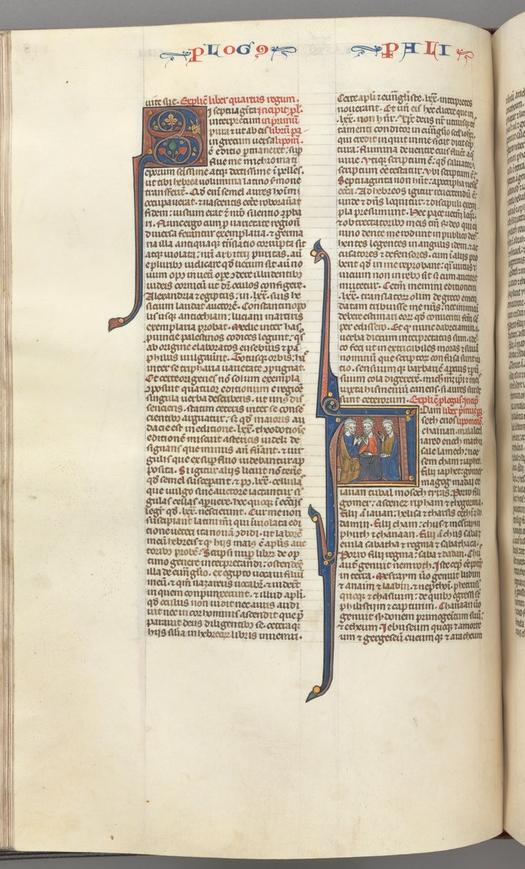 Fol. 148v, Chroniques I, initiale historiée A, trois descendants d