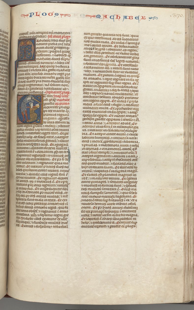 Fol. 370r, Maccabées I, initiale historiée E, Mathathias tuant le Juif idolâtre - Unbekannt