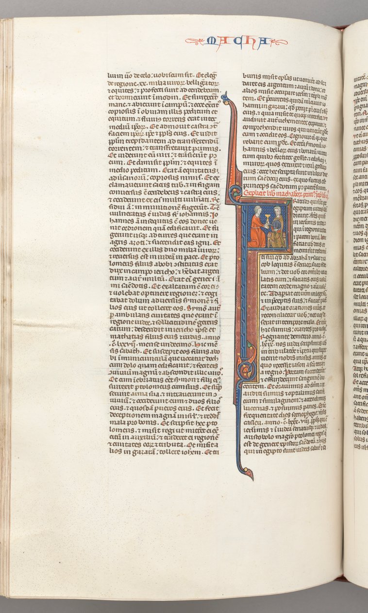 Fol. 382v, Maccabées II, initiale historiée F, un calice doré présenté à un Juif, vers 1275-1300 - Unbekannt