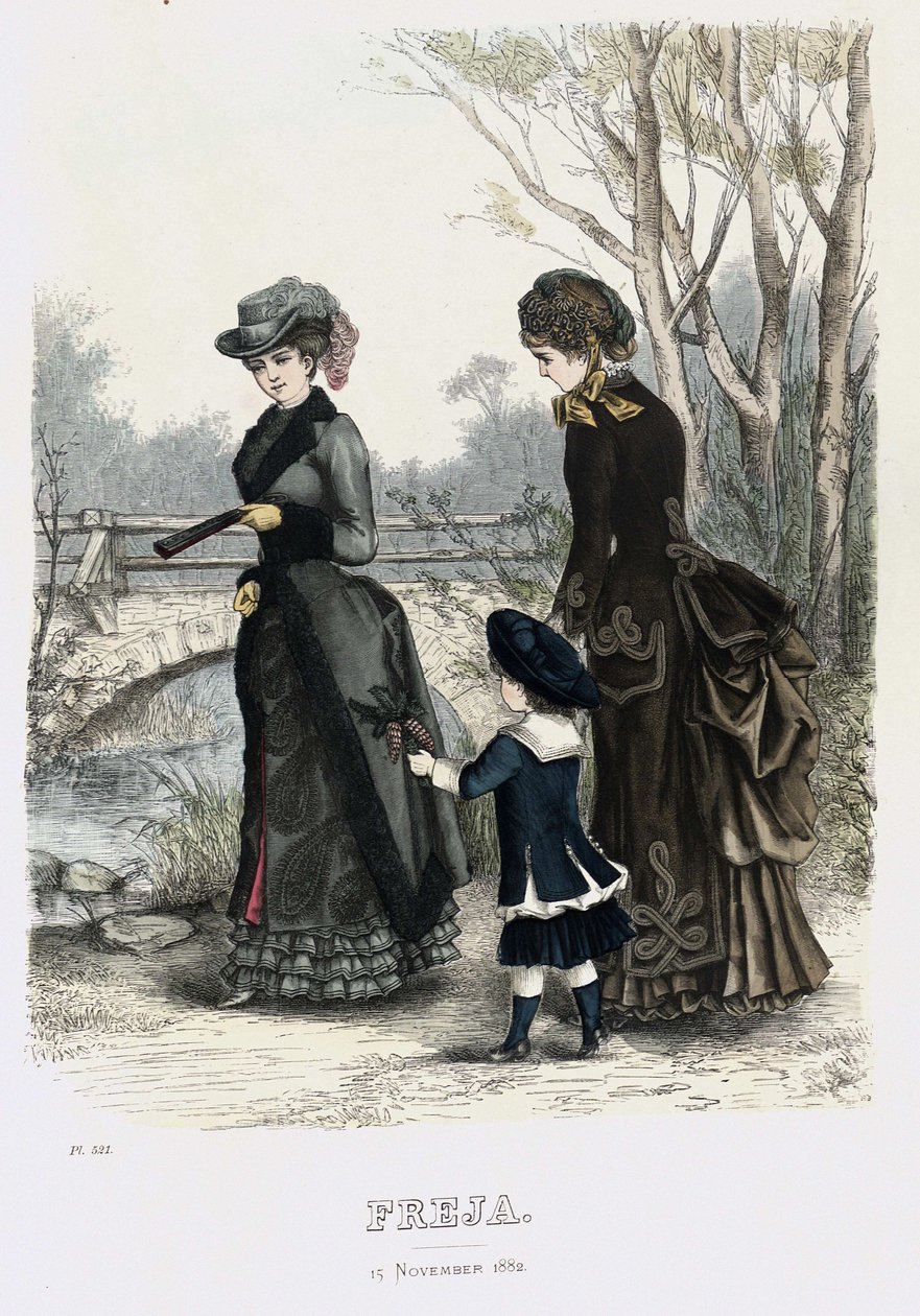 Freja- illustrerad skandinavisk modetidning 1882, illustration nr 21 - Unbekannt