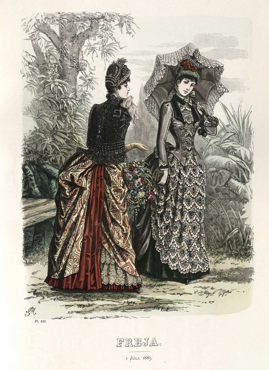 Freja- illustrerad skandinavisk modetidning 1885, illustration nr 13 - Unbekannt