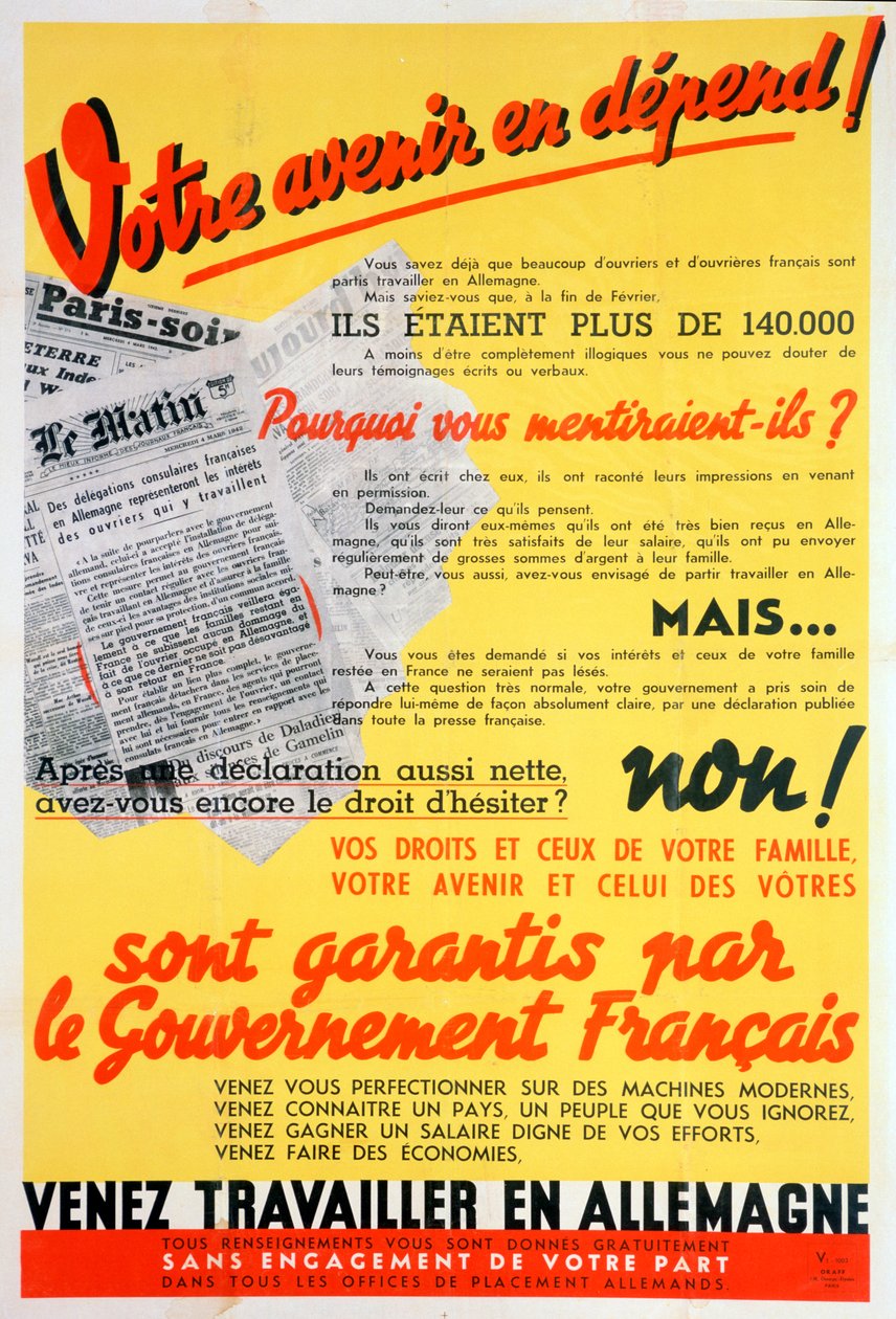 Affiche des travailleurs français pour l