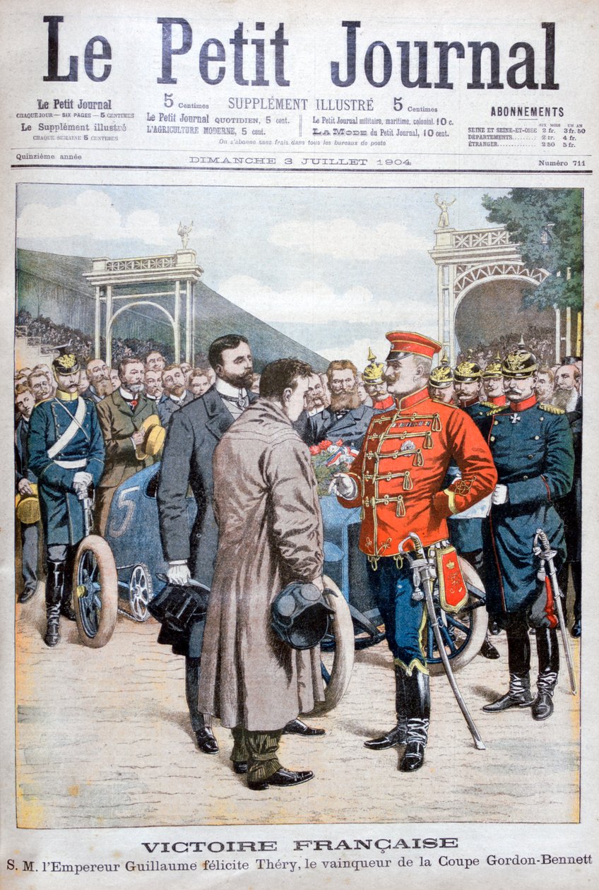 Le Français Léon Thery, vainqueur de la Coupe Gordon Bennett en course automobile, 1904 - Unbekannt