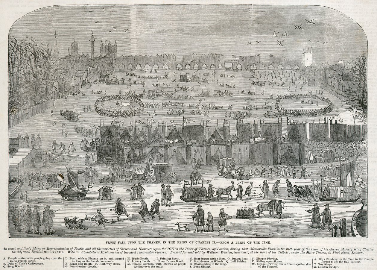 Foire sur la Tamise sous le règne de Charles II, Londres, 1683 - Unbekannt