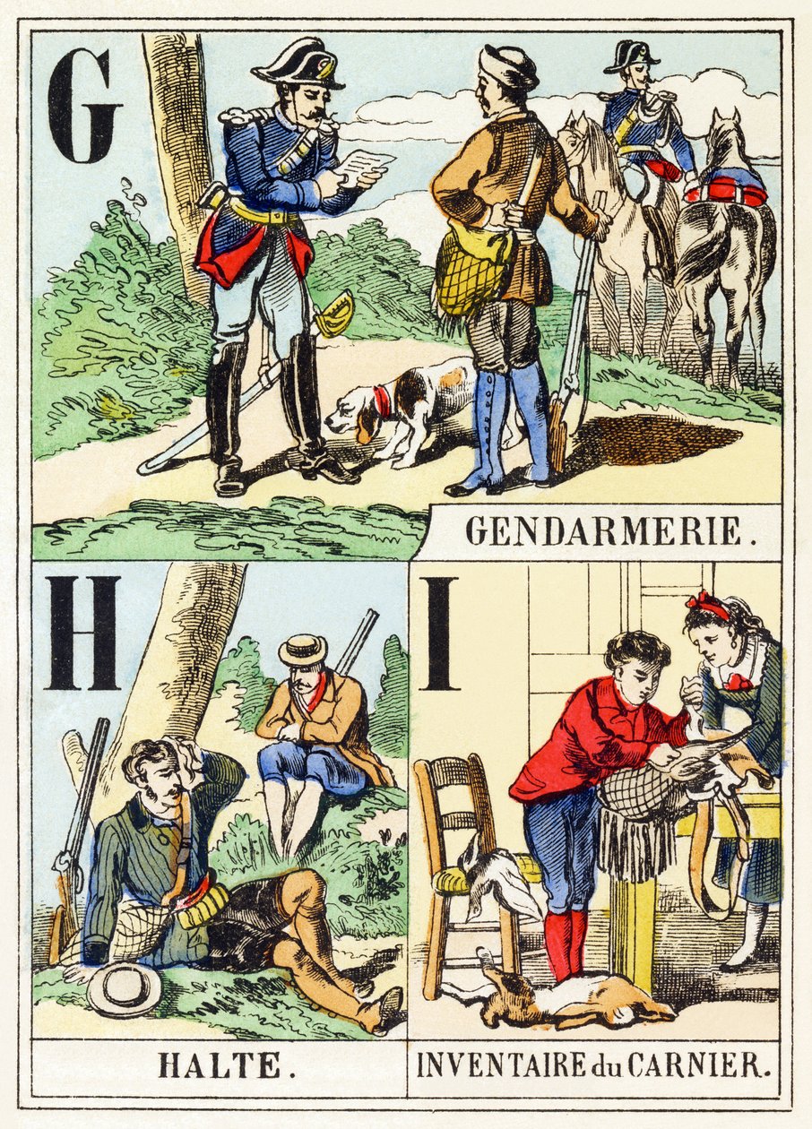 G H I : Gendarmerie, Halte, Inventaire du carnier - L