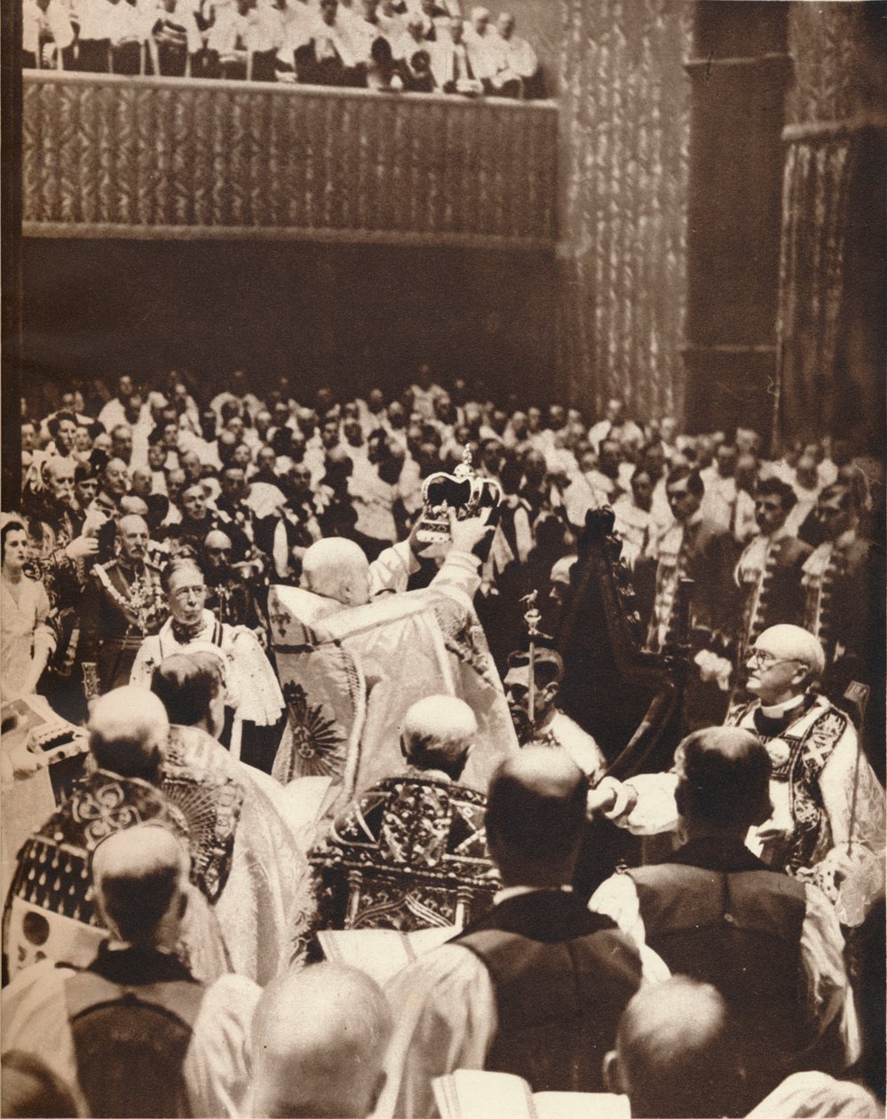 George VI couronné avec la couronne de Saint-Edouard le jour de son couronnement, 1937 - Unbekannt