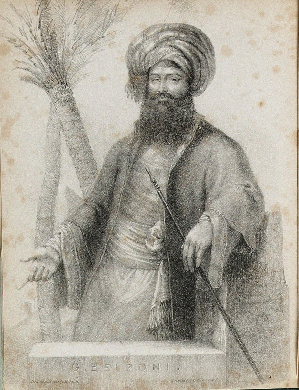 Giovanni Battista Belzoni 1778-1823 Frontispice de Narrative of the Operations and Recent Discoveries - Unbekannt