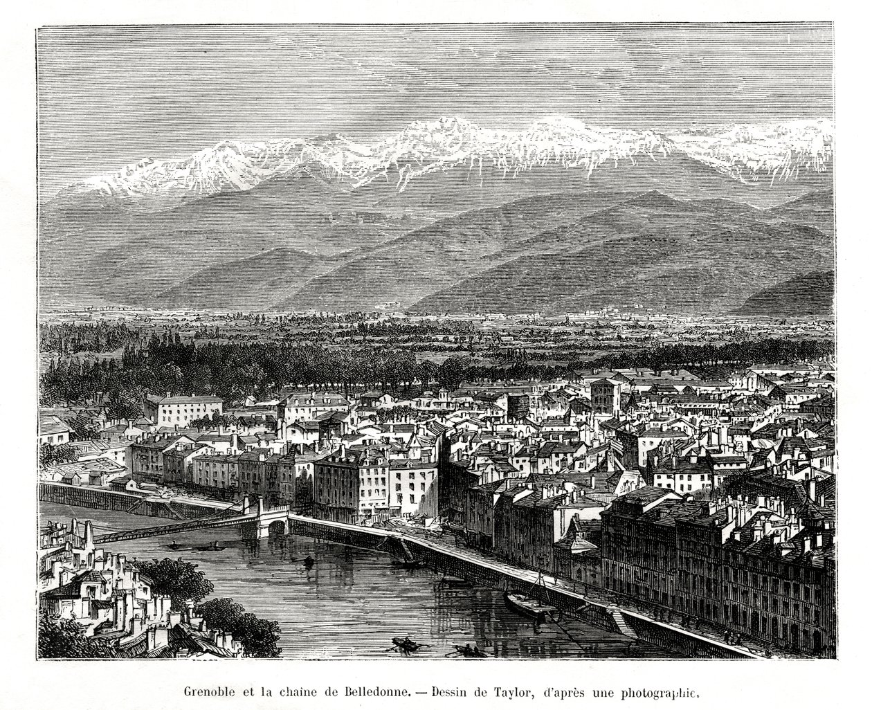 Grenoble depuis la chaîne de Belledonne, France, 1886 - Unbekannt