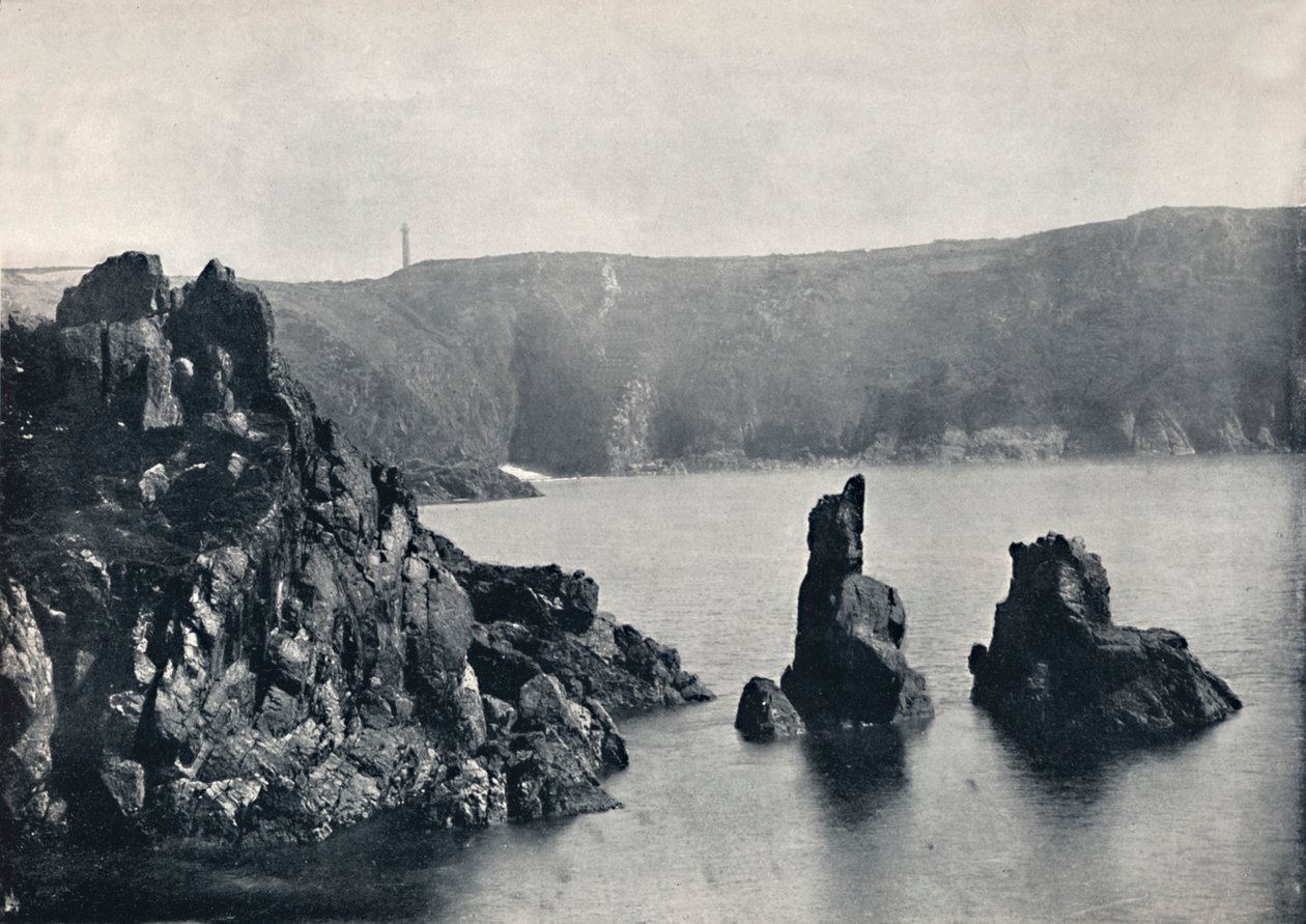 Guernesey - Baie de Moulin Huet, avec les rochers du Chien et du Lion, 1895 - Unbekannt