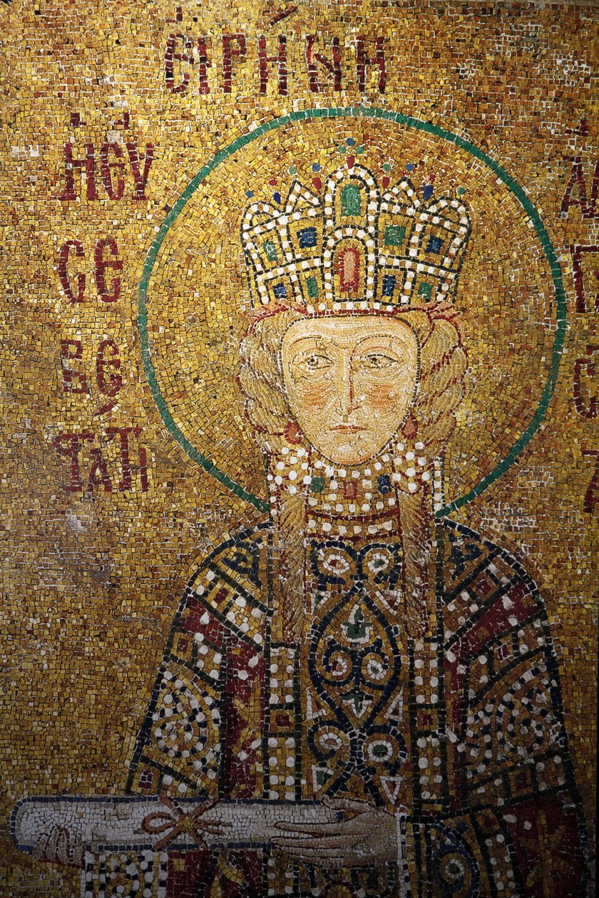 Mosaïque de Sainte-Sophie : Impératrice Irène tenant un parchemin, Istanbul, Turquie - Unbekannt
