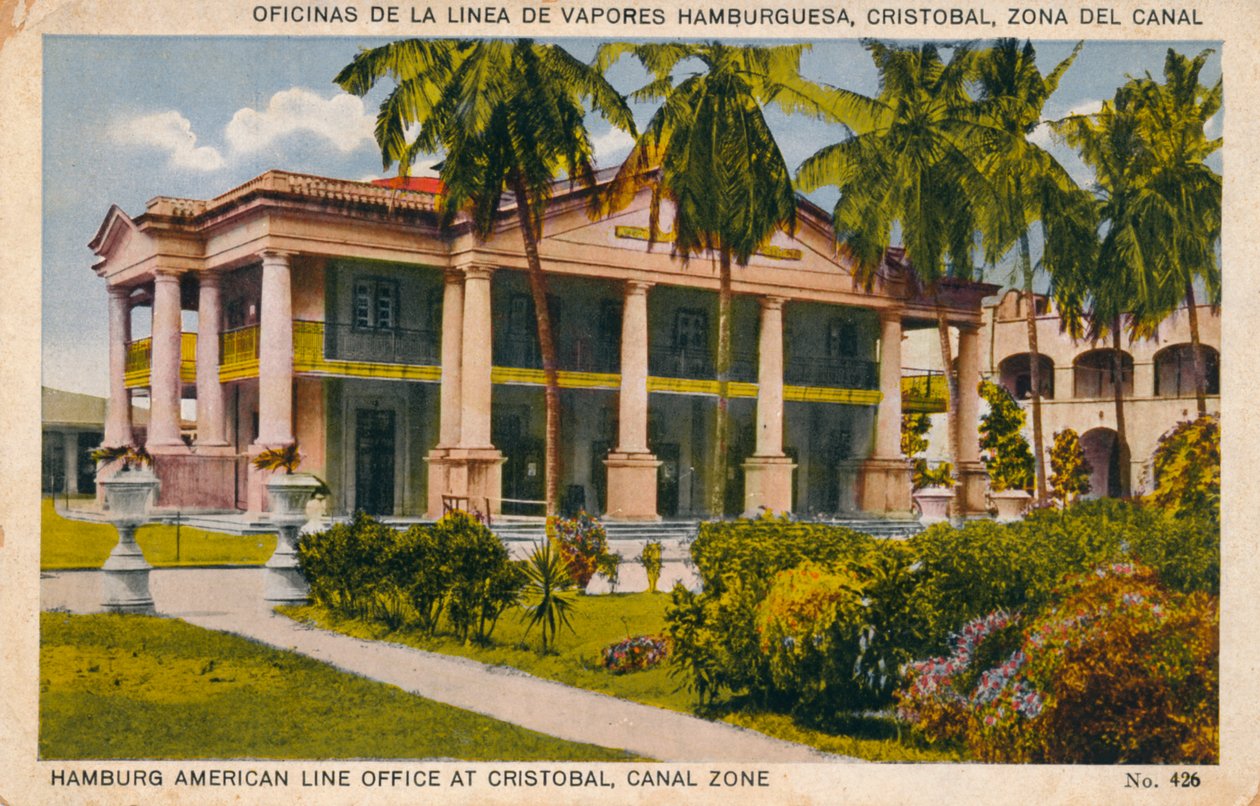 Bureau de la Hamburg American Line à Cristobal, Zone du Canal, vers 1920s - Unbekannt