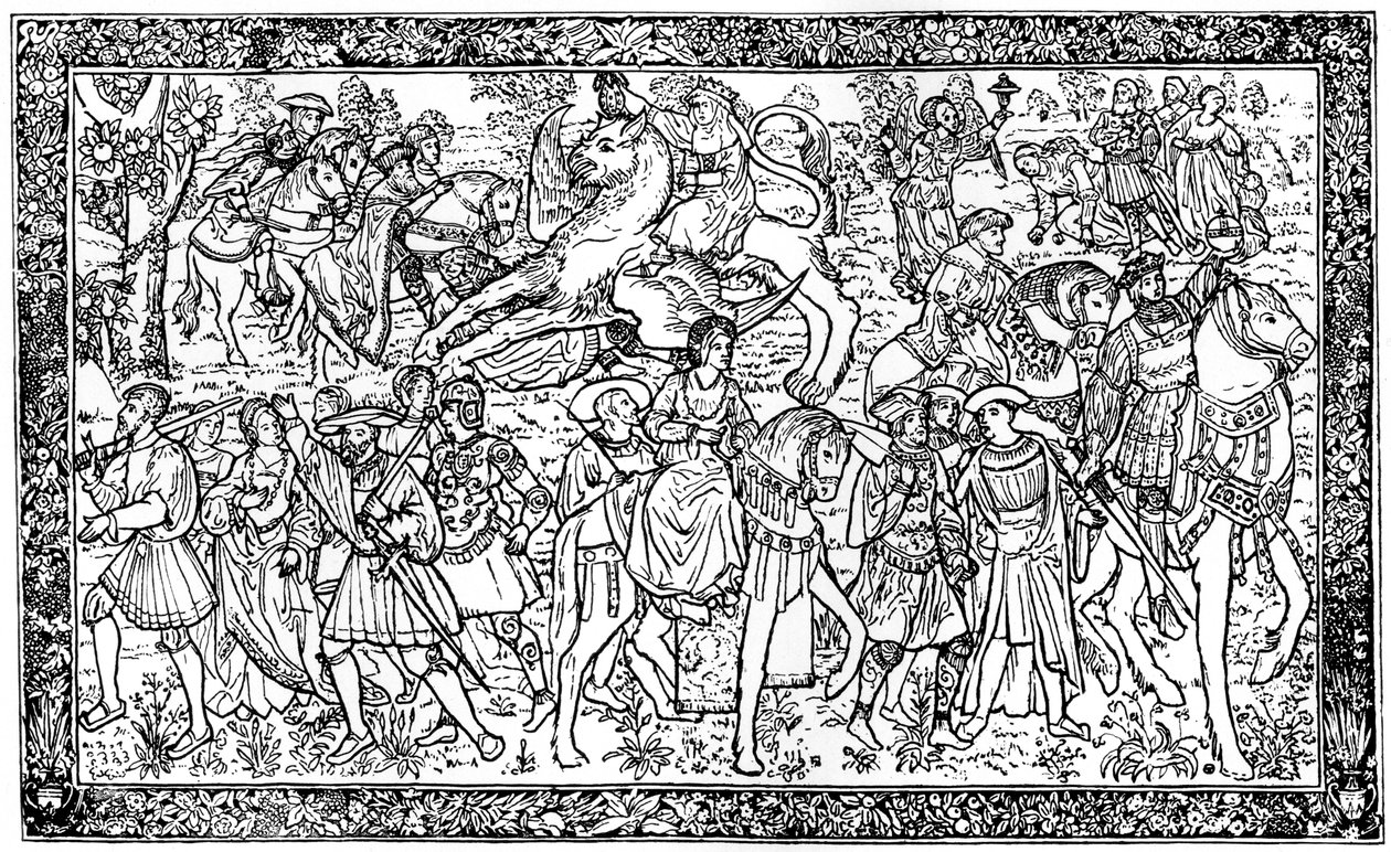 Figures historiques et allégoriques, tapisserie au palais de Hampton Court, Richmond, Londres, 1930 - Unbekannt