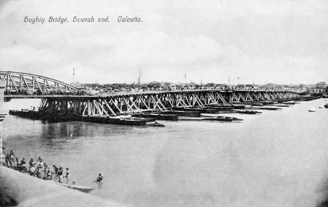 Pont Howrah sur la rivière Hooghly, Calcutta, Inde, début du 20e siècle - Unbekannt