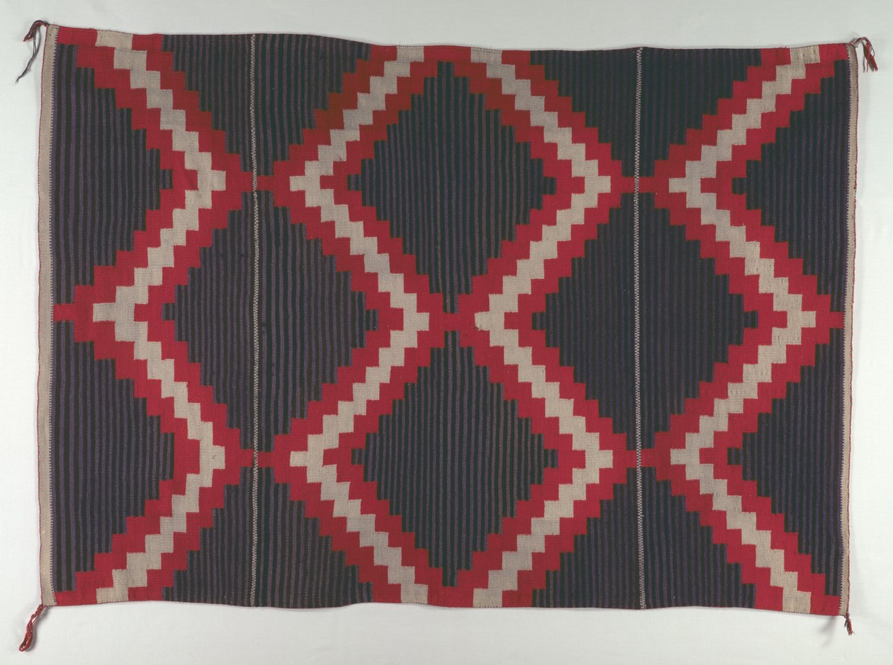 Tapis de style Revival Hubbell avec rayures Moki Moqui, c. 1890-1910 - Unbekannt