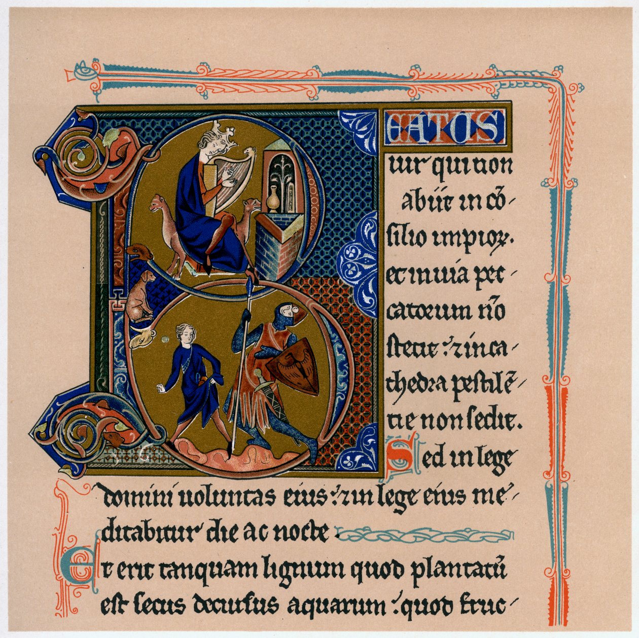 Lettre initiale illuminée B, 13ème siècle, 1901 - Unbekannt