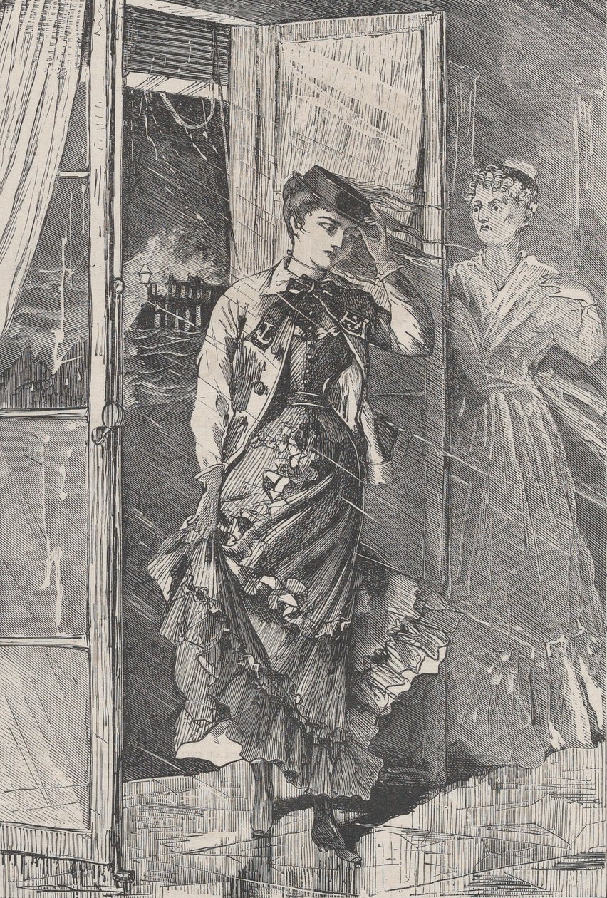 Une tempête de vent, de pluie et de pulvérisation est arrivée - et Portia The Galaxy, une illustration..., décembre 1869 - Unbekannt