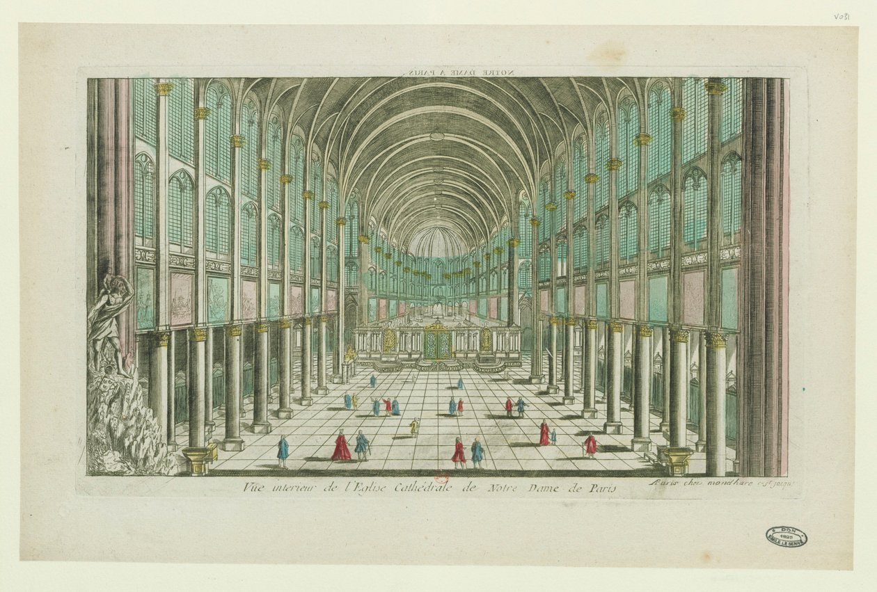 Vue intérieure de la cathédrale Notre-Dame de Paris - Unbekannt