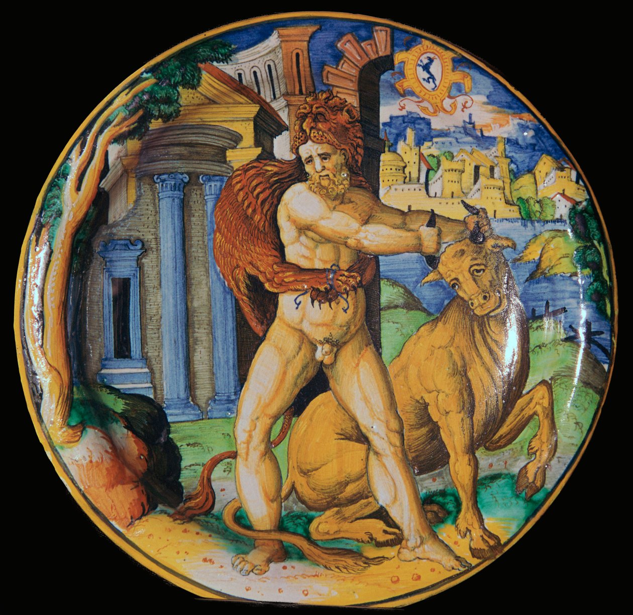 Assiette en terre cuite italienne avec une image d