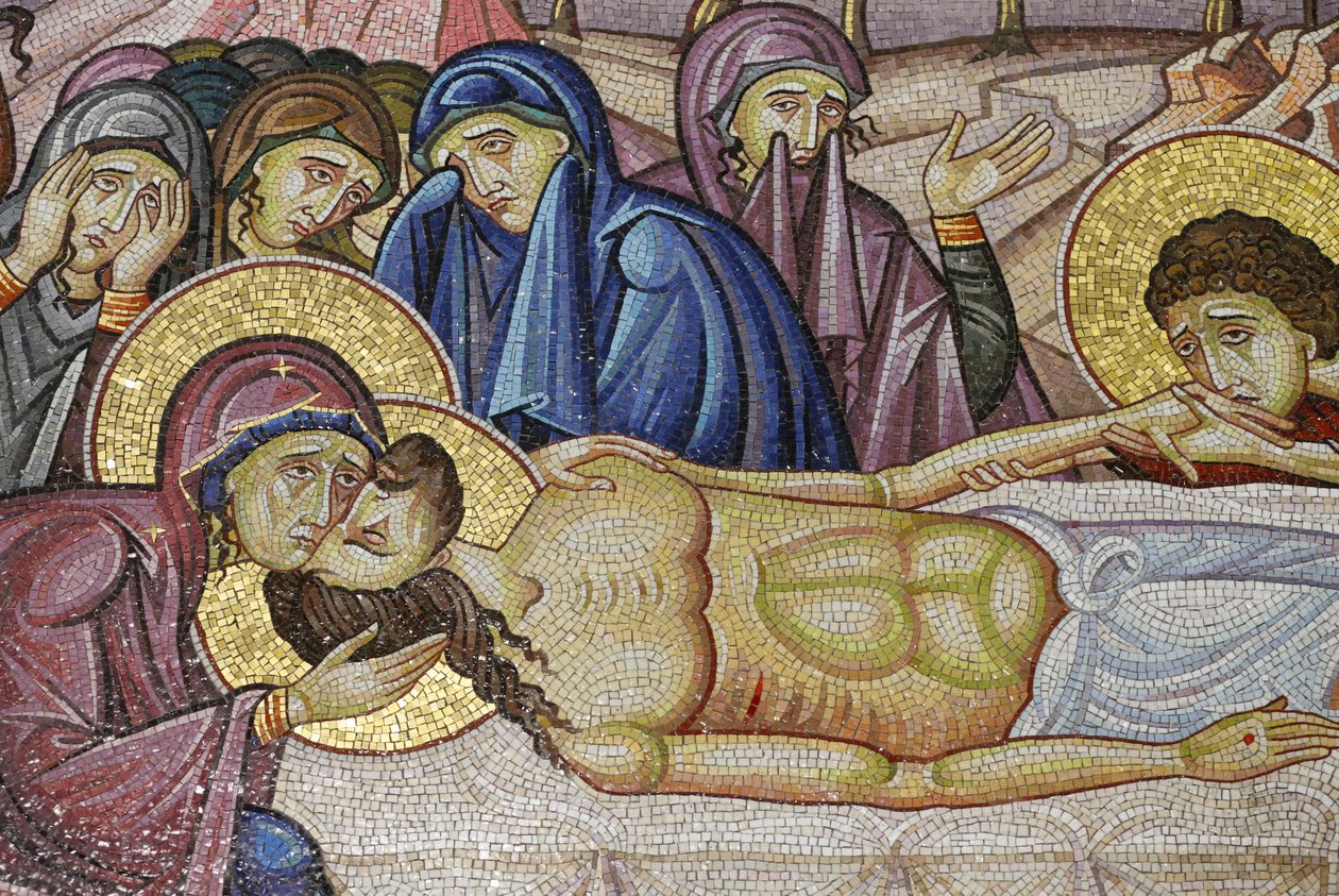 Jésus déposé dans le nouveau tombeau de Joseph d