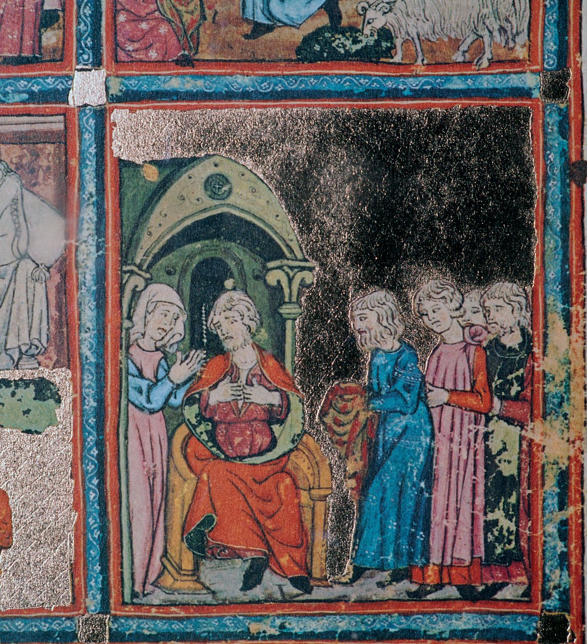 Les frères de Joseph montrant à leur père son manteau taché de sang, 14ème siècle - Unbekannt