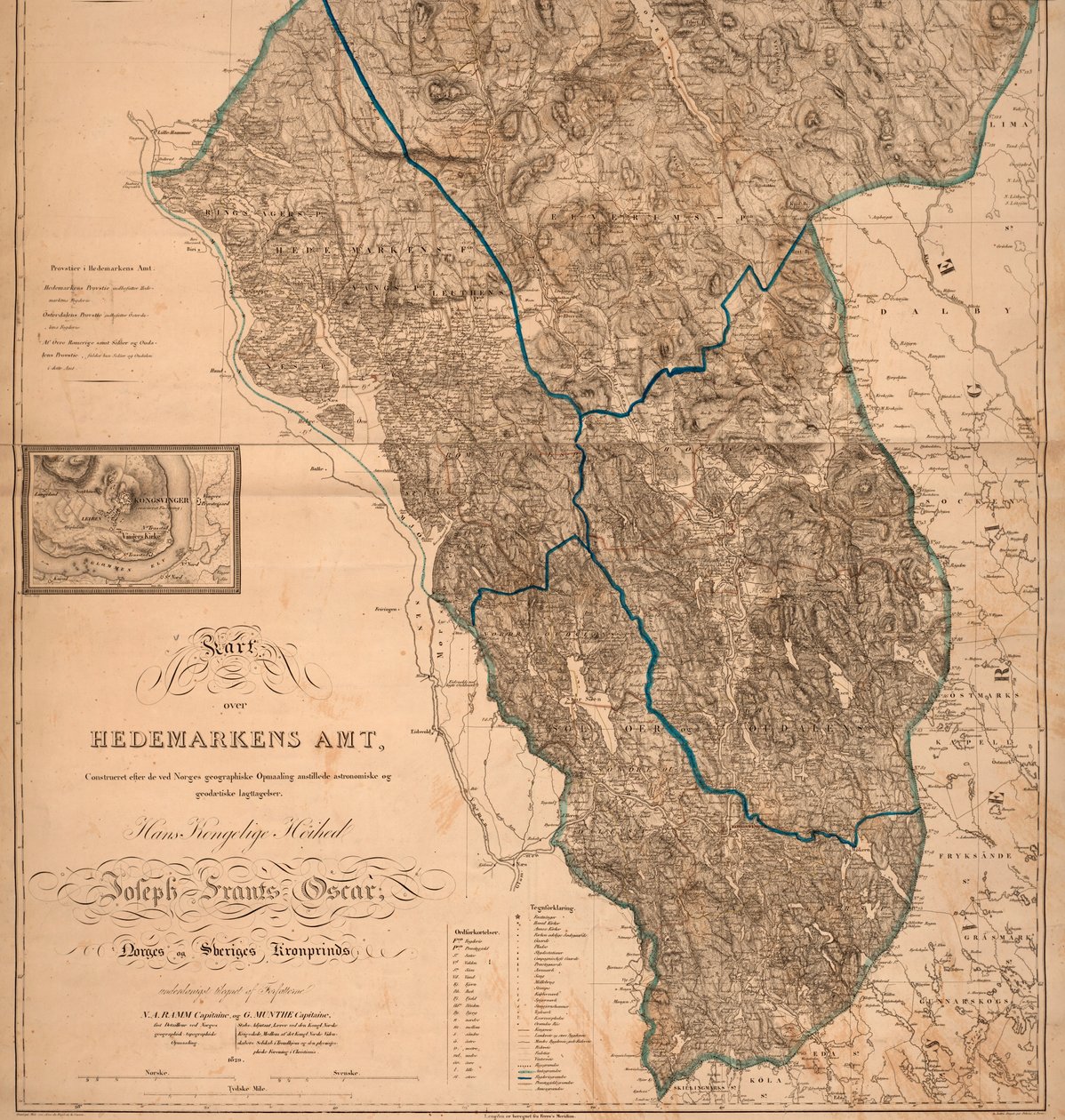 Carte du comté de Hedmark (y compris Skreya et Helg-Öen) - Unbekannt