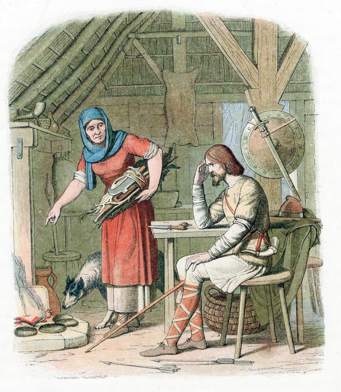 Le roi Alfred brûlant les gâteaux, 878, 1864 - Unbekannt